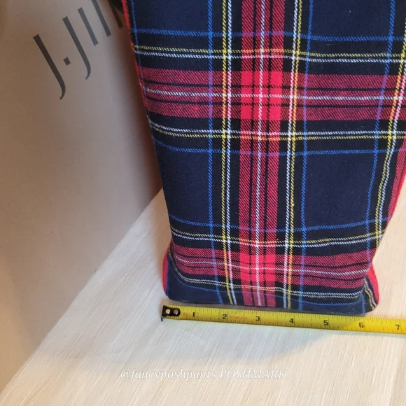 ❤J JILL real LEATHER trim 100% cotton plaid NWOTzipper, interior pocket tote bag - Picture 4 of 16